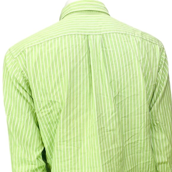 Brooks Brothers 346 Mens Shirt Long Sleeve Button Down Green Stripe Size L - Picture 7 of 13